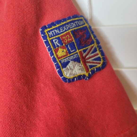 :TG Rare Polo Ralph Lauren Mountain Expedition Polo Shirt Patches L Gorpcore - Picture 3 of 8